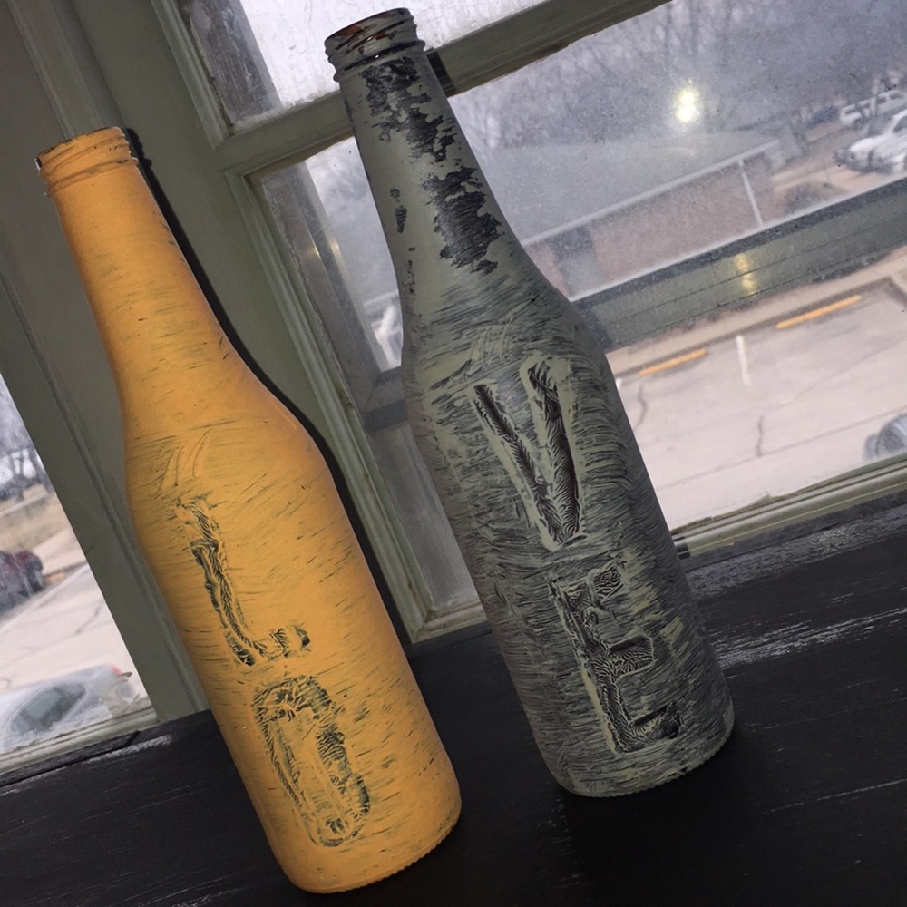 HOMEMADE bottles that say “LOVE”
